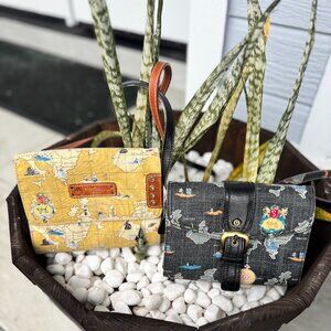 Set of 2 Sharif Signature Collection Map Crossbody Bag Bundle